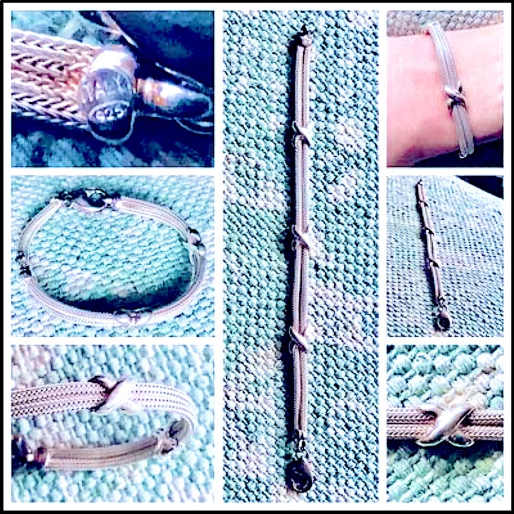 Vintage Women’s Sterling Silver 925 Triple-X Love Knot 7” Lobster Clasp Bracelet